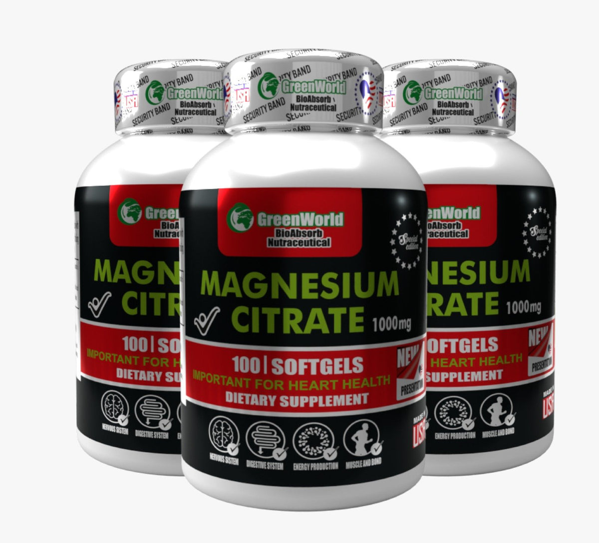 CITRATO DE MAGNESIO GREENWORLD X 3 UND