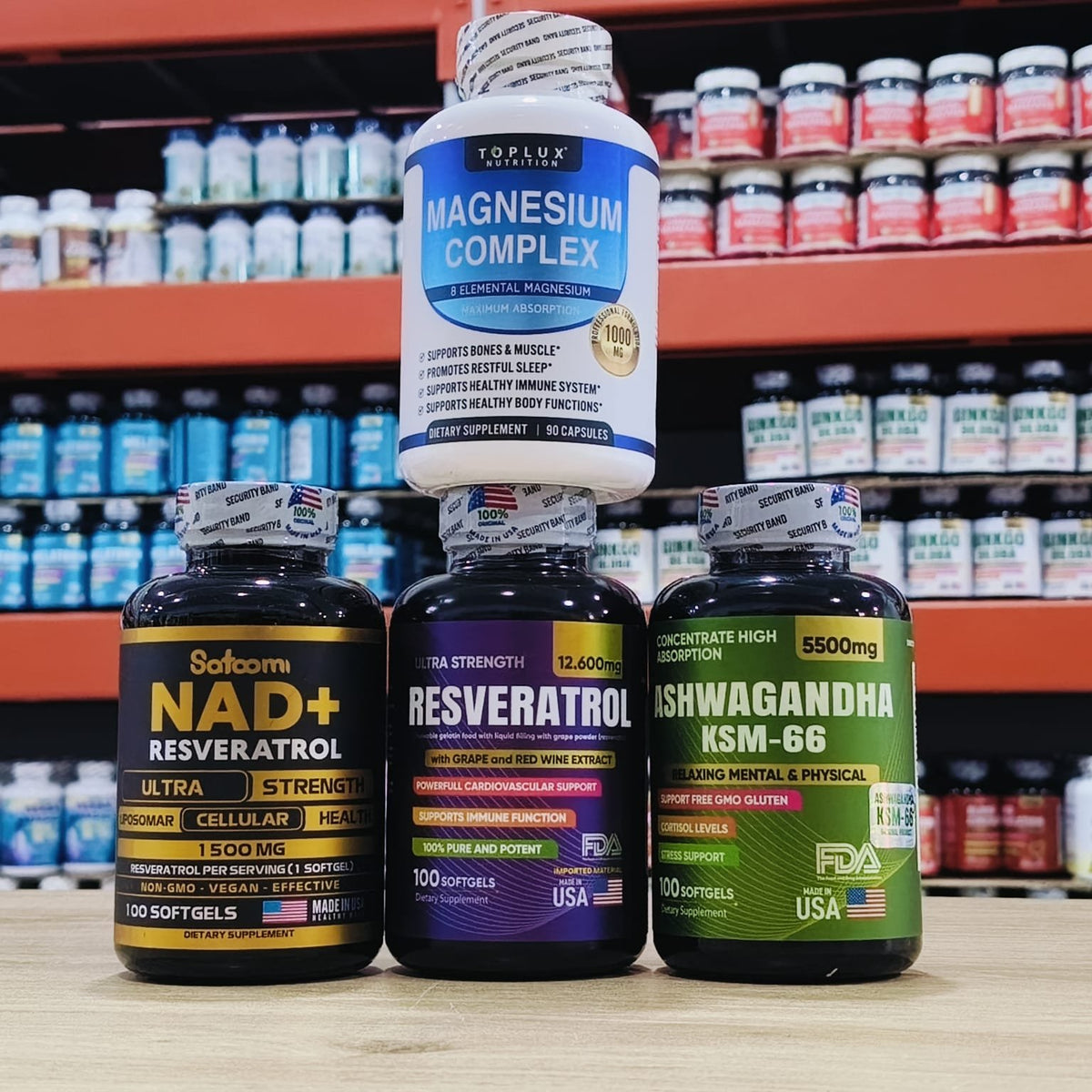 NAD + ASHWAGANDA + RESVERATRO + COMPLEX